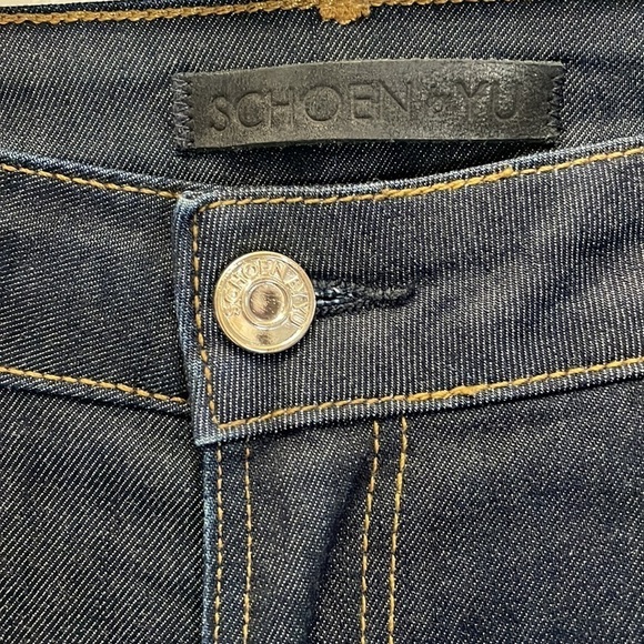 Schoen By Yu The Bombshell Jeans Sz 27 Flare Bell Bottoms Topstitch Boho Hippie - Picture 10 of 16